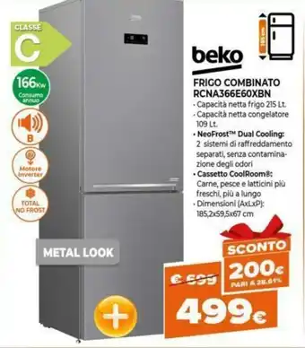 Expert beko Frigo Combinato RCNA366E60XBN offerta