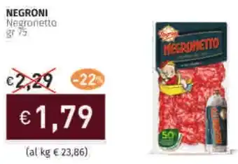 Prezzemolo e Vitale NEGRONI Negronetto offerta
