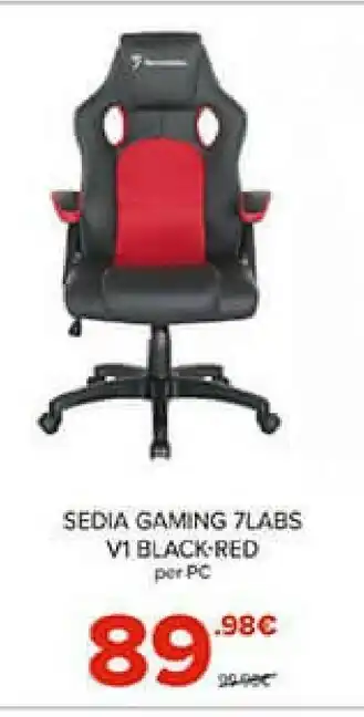 Gamestop 7labs sedia gaming vi black-red per pc offerta