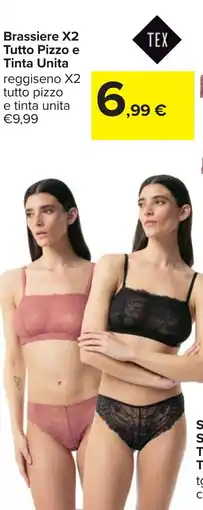 Carrefour Brassiere X2 Tutto Pizzo e Tinta Unita offerta