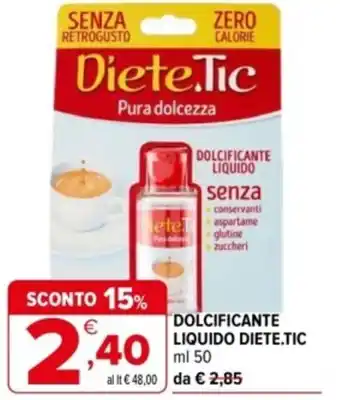 Iperal Dolcificante liquido DIETE.TIC offerta