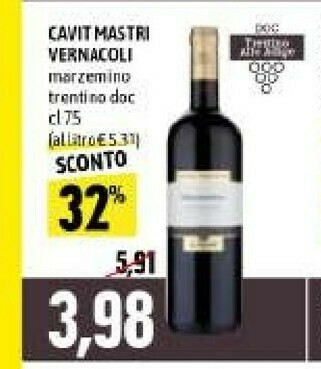 Emi Supermercati Marzemino trentino doc italia 750 g(ml) offerta