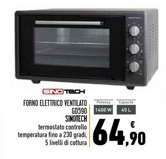 Conad Superstore Sinotech forno elettrico ventilato gd590 offerta