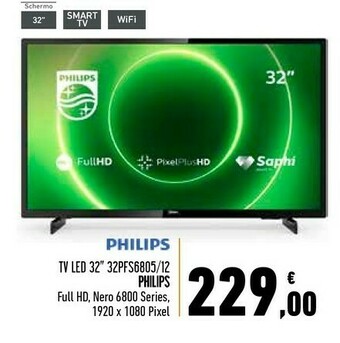 Conad Superstore 6800 series 32pfs6805/12 tv 81,3 cm (32") full hd smart tv wi-fi nero offerta