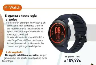 Unieuro Mi watch orologio sportivo touch screen bluetooth 454 x 454 pixel blu offerta