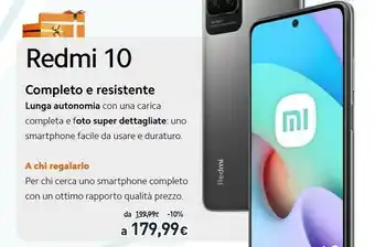 Unieuro Redmi 10 16,5 cm (6.5") doppia sim miui 12.5 4g usb tipo-c 4 gb 64 gb 5000 mah blu offerta