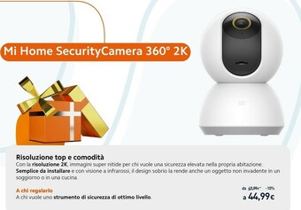 Unieuro Mi home security camera 360° telecamera di sicurezza ip interno lampadina ceiling/wall/desk offerta