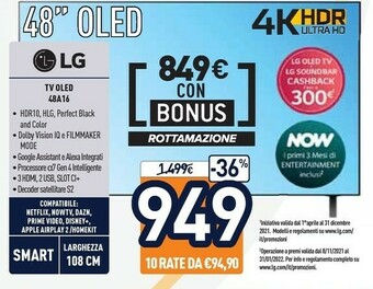 Unieuro Tv oled 48a16 offerta