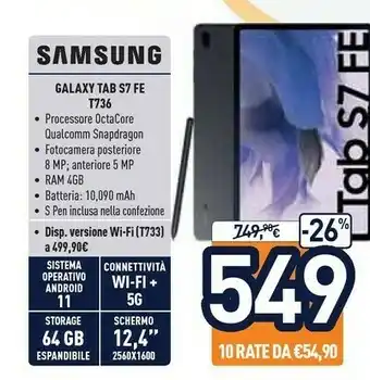Galaxy tab s7 fe t736
