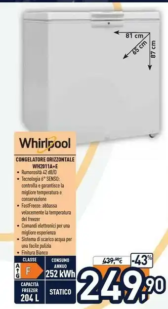 Unieuro Congelatore orizzontale wh2011a+e offerta