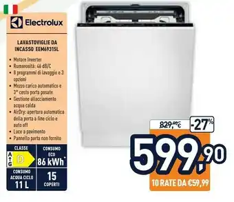 Unieuro Lavastoviglie da incasso eem69315l offerta