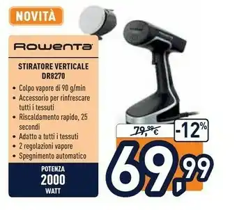 Dr8270d1 pulitore a vapore pulitore a vapore portatile 0,19 l 2000 w nero