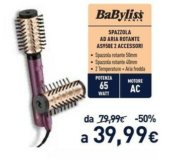 Spazzola ad aria rotante as950e 2 accessori