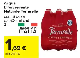 Carrefour Acqua Effervescente Naturale Ferrarelle offerta