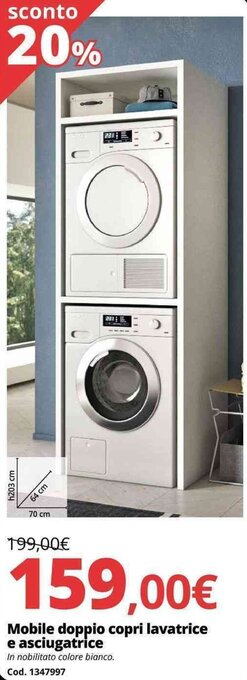 Brico Io Mobile doppio copri lavatrice e asciugatrice offerta