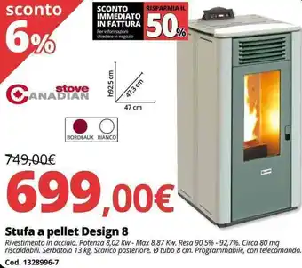 Brico Io Canadian Stove Stufa a pellet Design 8 offerta