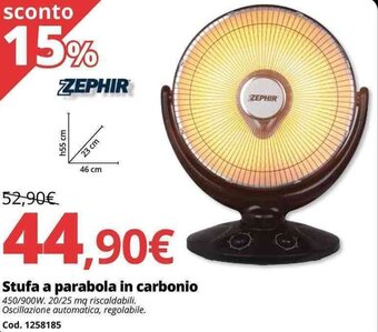 Brico Io Zephir Stufa a parabola in carbonio offerta