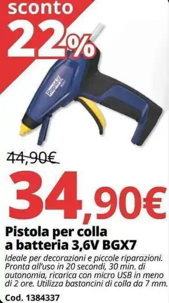 Brico Io Pistola per colla a batteria 3,6V BGX7 offerta