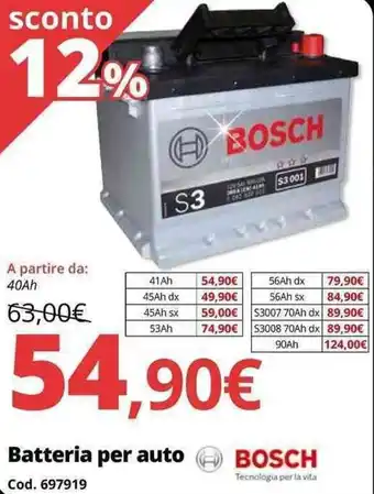 Bosch Batteria per auto