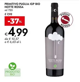 Bennet Primitivo puglia igp bio NOTTE ROSSA offerta