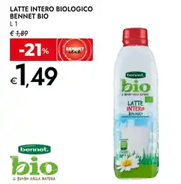 Bennet Latte intero biologico BENNET BIO offerta