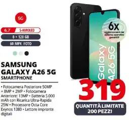 Comet SAMSUNG GALAXY A26 5G Smartphone offerta