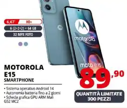 Comet Motorola E15 smartphone offerta