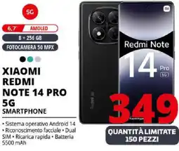 Comet Xiaomi redmi note 14 pro 5G smartphone offerta