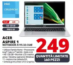 Comet ACER ASPIRE 1 NOTEBOOK A115-32-C64E offerta