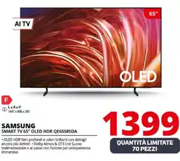 Comet SAMSUNG SMART TV 65" OLED HDR QE65S85DA offerta