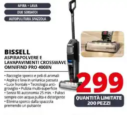 Comet Bissell aspirapolvere e lavapavimenti crosswave omnifind pro 4008N offerta