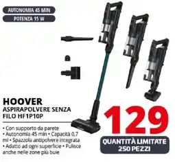 Comet Hoover aspirapolvere senza FILO HF1P10P offerta