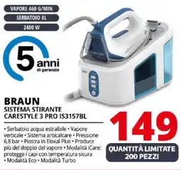 Comet Braun sistema stirante carestyle 3 PRO IS3157BL offerta