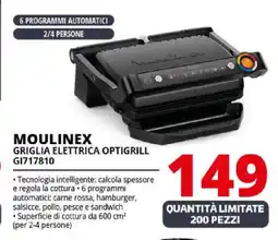 Comet Moulinex griglia elettrica optigrill GI717810 offerta