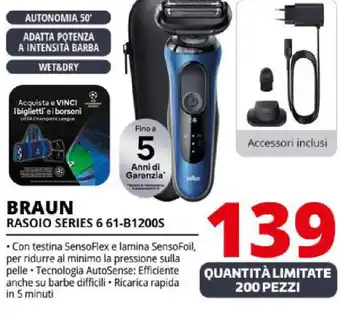 Comet Braun rasoio series 6 61-B1200S offerta