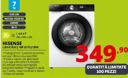 Comet Hisense lavatrice WF3S7021BW offerta