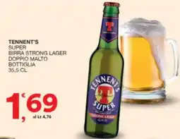 Sisa Tennent's super birra strong lager doppio malto bottiglia offerta