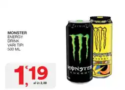 Sisa Monster energy drink vari tipi offerta