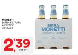Sisa Moretti birra filtrata a freddo offerta