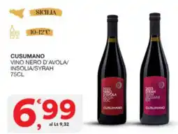 Sisa Cusumano vino nero d'avola/ insolia/syrah offerta