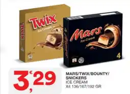 Sisa Mars/twix/bounty/ snickers ice cream x4 offerta