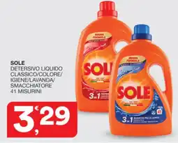 Sisa Sole detersivo liquido classico/colore/ igiene/lavanda/ smacchiatore 41 misurini offerta