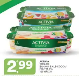 Sisa Activia yogurt banana e albicocca/ frutta 0% offerta