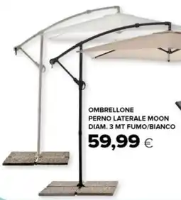 Oasi Ombrellone perno laterale moon diam. 3 mt fumo/bianco offerta