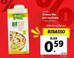 Lidl Vemondo Crema Bio per cucinare offerta