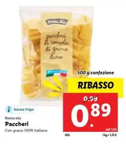Lidl Paccheri offerta
