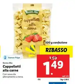 Lidl Nonna Mia Cappelletti alla carne offerta