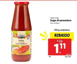 Lidl Campo Largo Sugo di pomodoro offerta