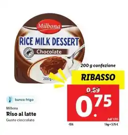 Lidl Milbona Riso al latte offerta