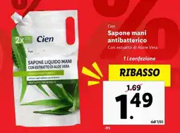 Lidl Cien Sapone mani antibatterico offerta